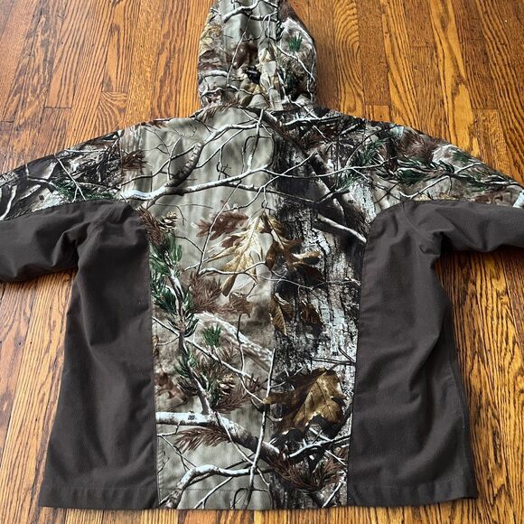 Rocky L/G Realtree Camo Hunting Outdoor Zip Up Hooded Jacket Fleece Brown - Picture 10 of 10